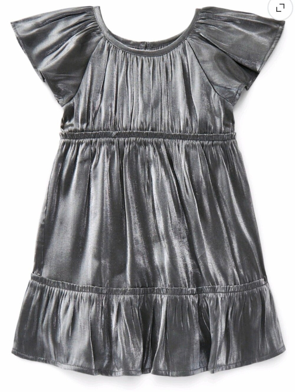 Wonder Nation Toddler Girls' Metallic Accent Party Dress with Flutter Sleeves